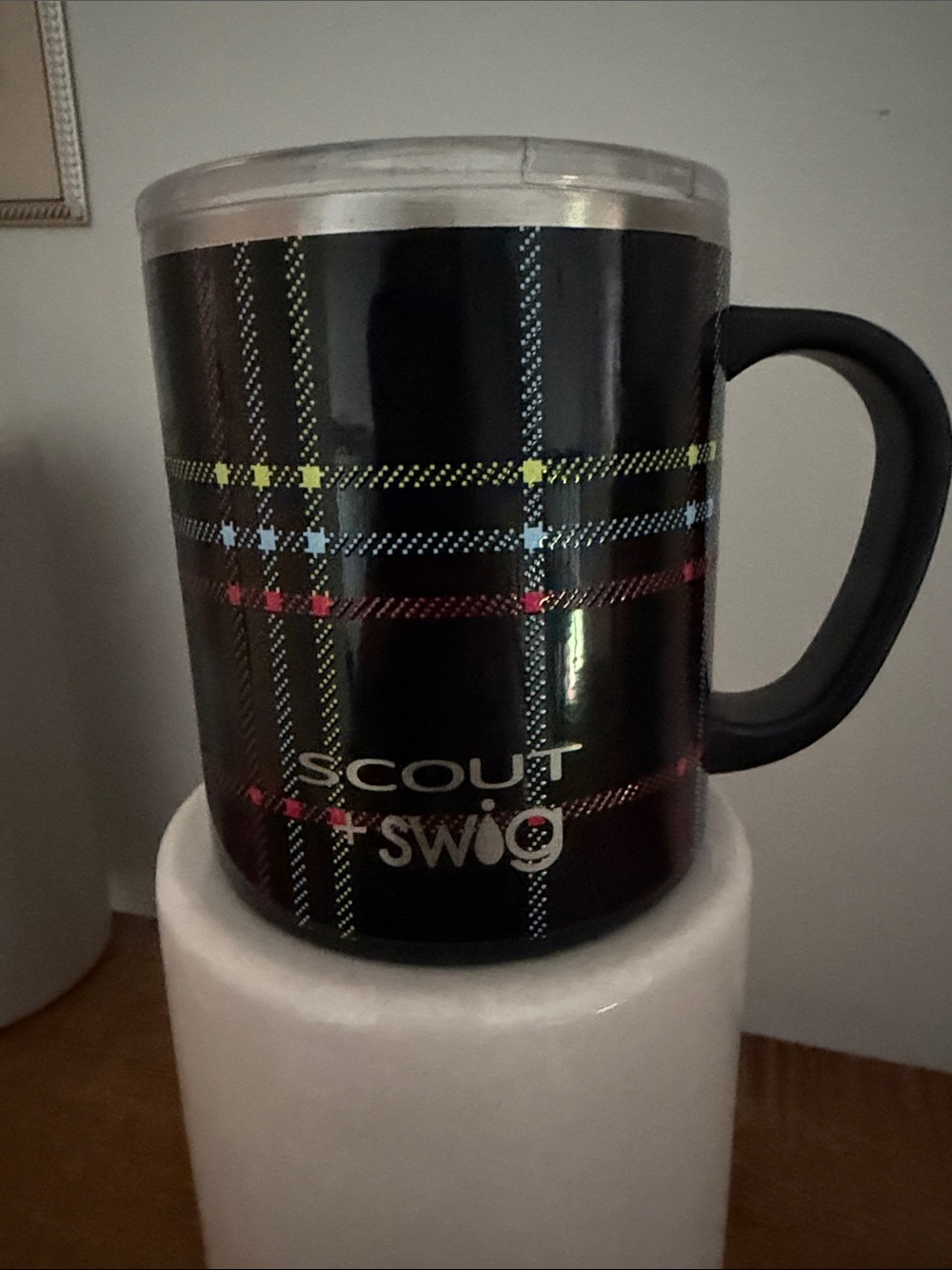 Scout Swig Black Plaid Insulated Travel Mug